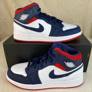 red blue jordans